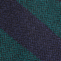 Finamore Anversa Tie Untipped Loose Weave Striped Navy Green