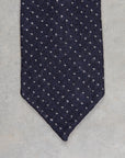 Finamore Anversa Tie Untipped Jacquard Polka Dot Navy