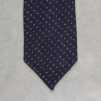 Finamore Anversa Tie Untipped Jacquard Polka Dot Navy