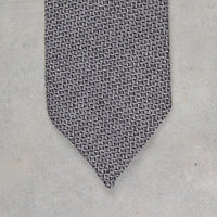 Finamore Anversa Tie Untipped Loose Weave Grey Mix