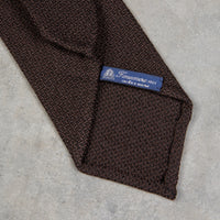 Finamore Anversa Tie Untipped Loose Weave Brown