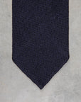 Finamore Anversa Tie Untipped Loose Weave Navy