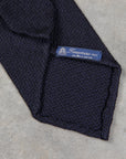 Finamore Anversa Tie Untipped Loose Weave Navy