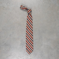 Finamore Anversa Tie Untipped Linen Silk Stripe