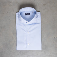 Finamore 'Traveller' shirt Napoli fit Collar Eduardo Alumo light Blue stripe poplin