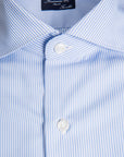 Finamore 'Traveller' shirt Napoli fit Collar Eduardo Alumo light Blue stripe poplin