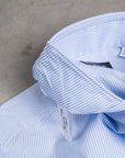 Finamore 'Traveller' shirt Napoli fit Collar Eduardo Alumo light Blue stripe poplin