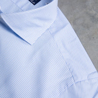 Finamore 'Traveller' shirt Napoli fit Collar Eduardo Alumo light Blue stripe poplin