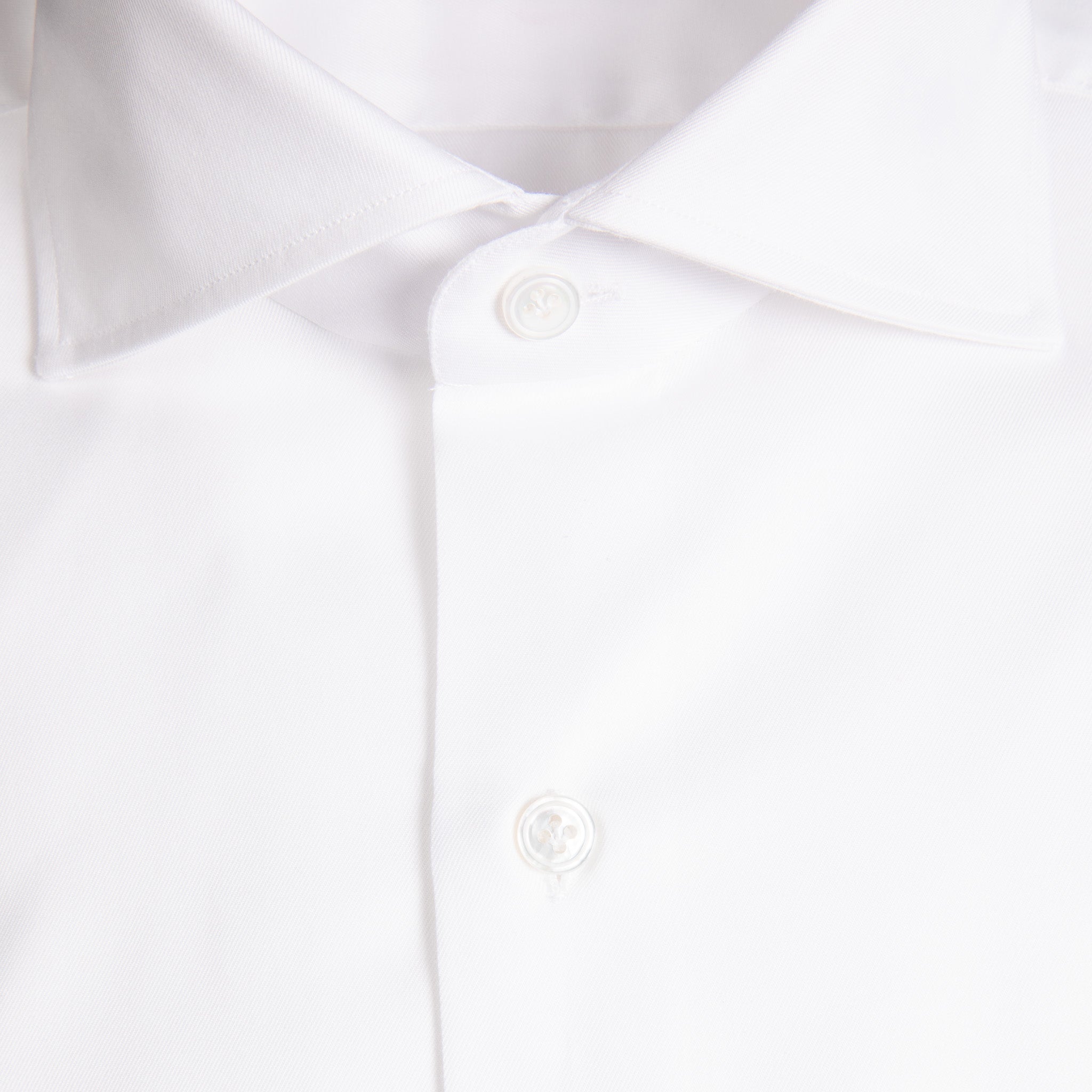 Finamore &#39;Traveller&#39; Shirt Napoli Fit Collar Eduardo White Alumo twill