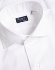 Finamore 'Traveller' Shirt Napoli Fit Collar Eduardo White Alumo twill