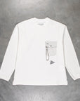 And Wander Heavy Cotton Pocket LS T-Shirt White