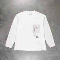 And Wander Heavy Cotton Pocket LS T-Shirt White