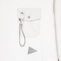 And Wander Heavy Cotton Pocket LS T-Shirt White