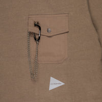 And Wander Heavy Cotton Pocket LS T-Shirt D. Beige