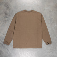 And Wander Heavy Cotton Pocket LS T-Shirt D. Beige