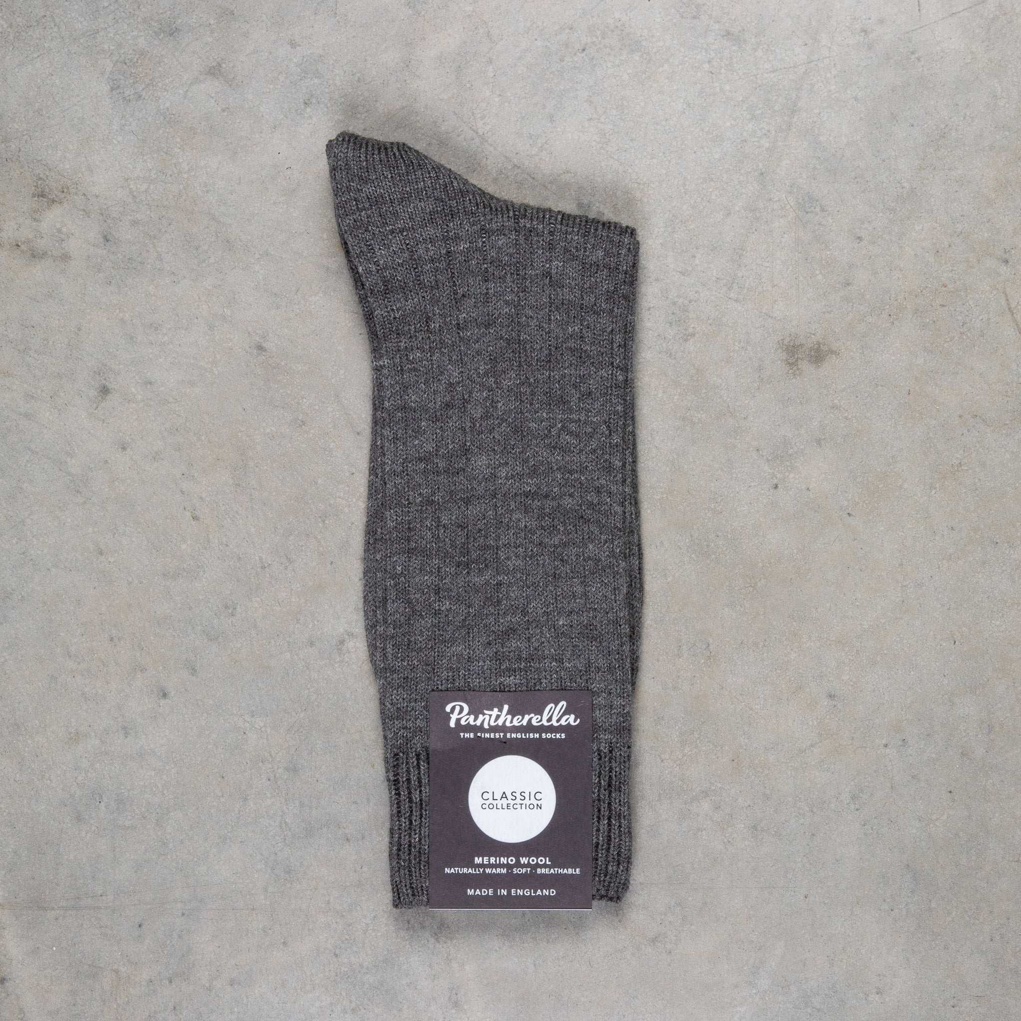 Pantherella Packington Merino wool socks Dark Grey Mix