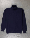 Laurence J. Smith Super Soft Seamless Roll Neck Pullover New Navy