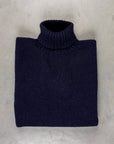 Laurence J. Smith Super Soft Seamless Roll Neck Pullover New Navy