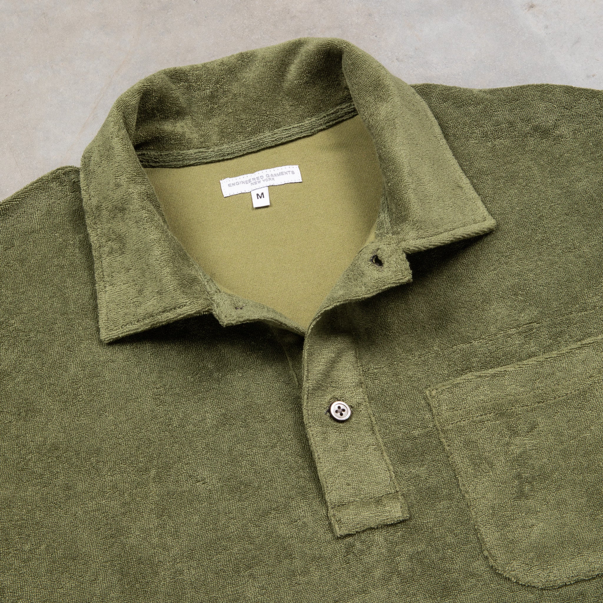 Engineered Garments Polo CP Velour Olive – Frans Boone Store