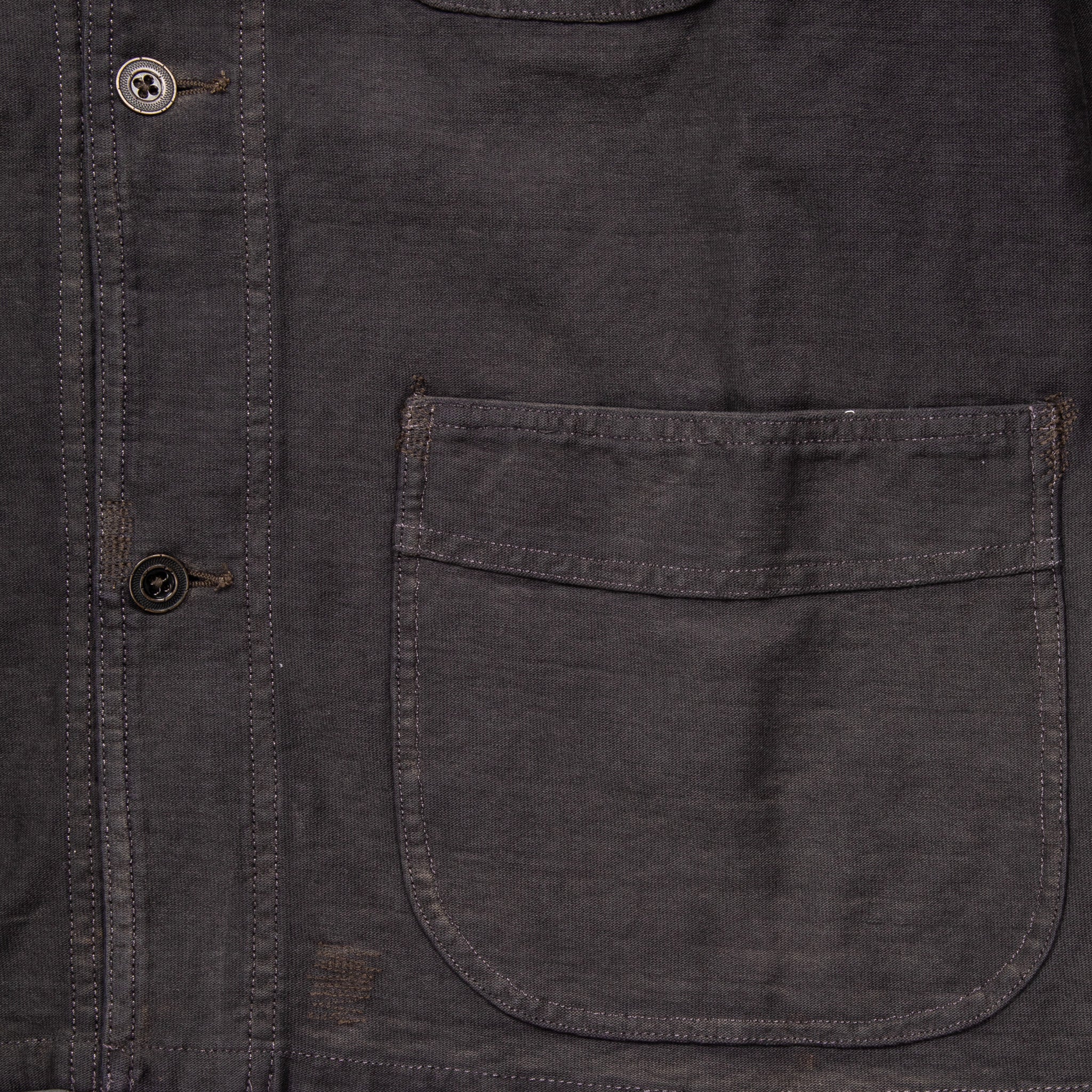 RRL Mickey Repaired Jersey Work Jacket Black