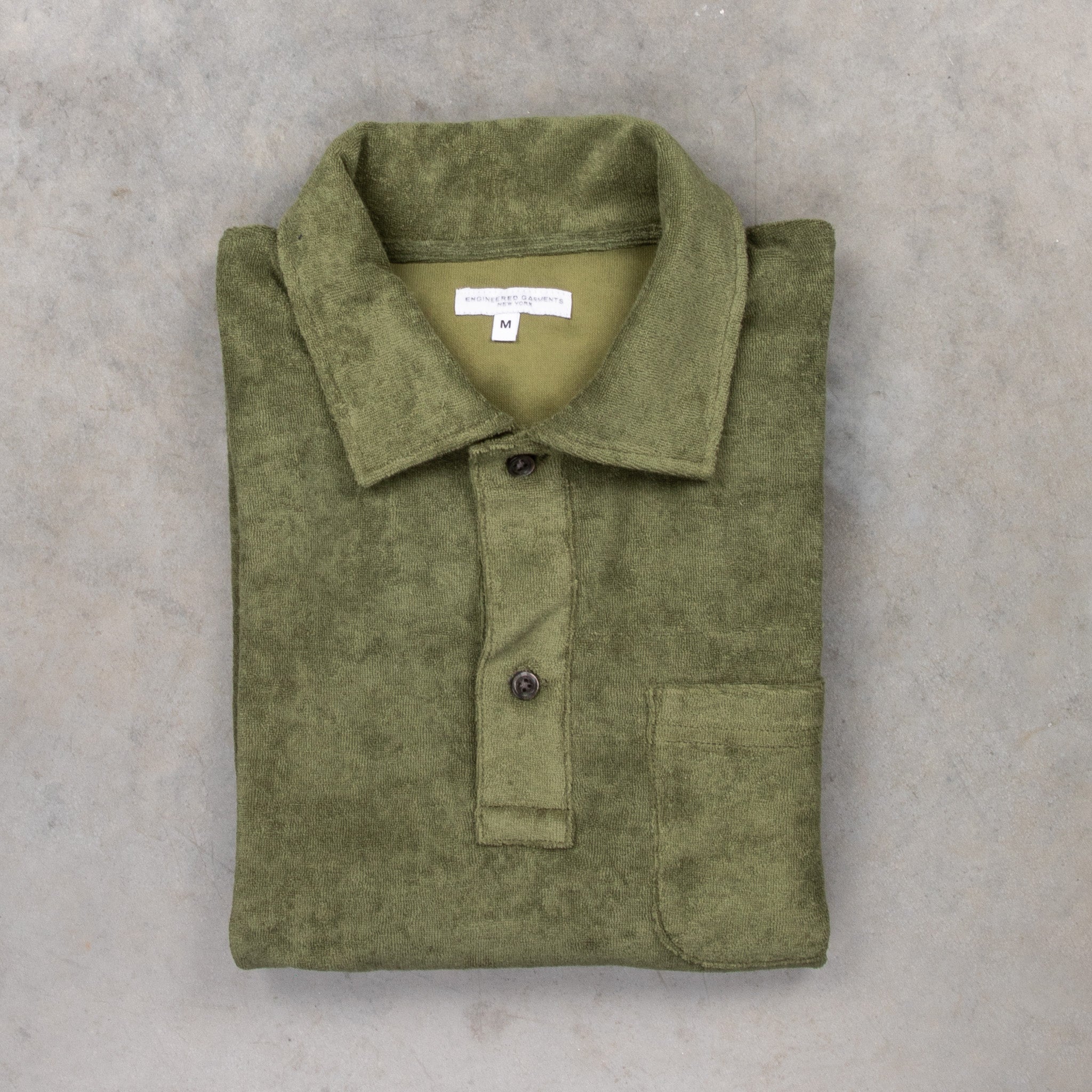 Engineered Garments Polo CP Velour Olive