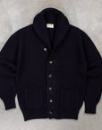 William Lockie x Frans Boone Alain Shawl Cardigan Lambswool Navy