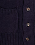 William Lockie x Frans Boone Alain Shawl Cardigan Lambswool Navy