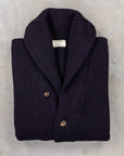 William Lockie x Frans Boone Alain Shawl Cardigan Lambswool Navy