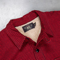 RRL Vermont Fleece Lined Shirt RL-663 Check Red Black