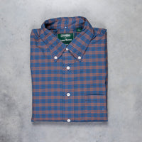 Gitman Vintage x Frans Boone Oxford Check Denim Orange - Buck
