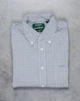 Gitman Vintage x Frans Boone Poplin Check White Teal Brown - Gene