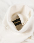 Drumohr Luxury 30G Cashmere Roll Neck Bianco Garza