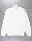 Drumohr Luxury 30G Cashmere Roll Neck Bianco Garza