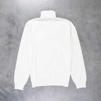 Drumohr Luxury 30G Cashmere Roll Neck Bianco Garza