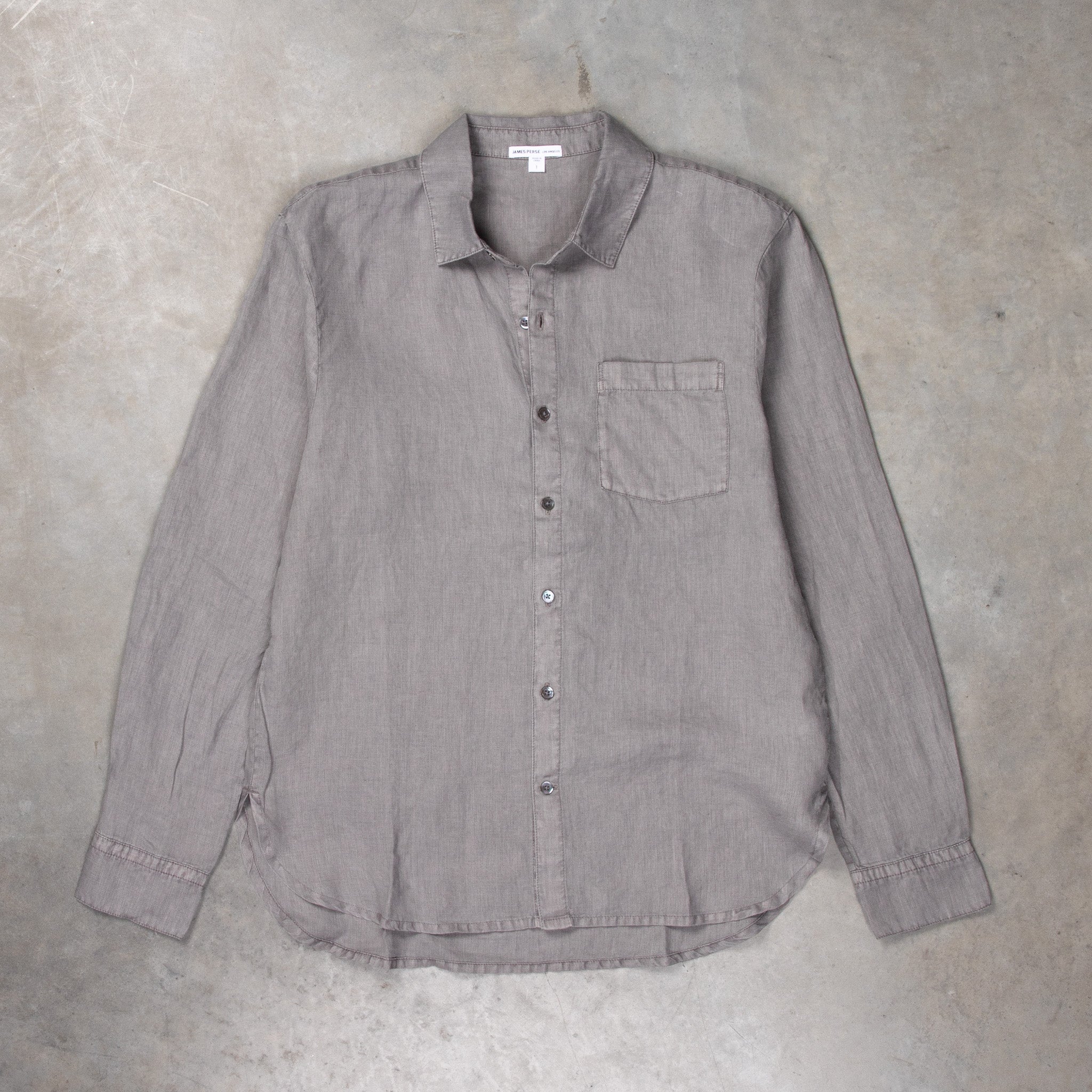 James Perse Classic Linen shirt Silver Grey