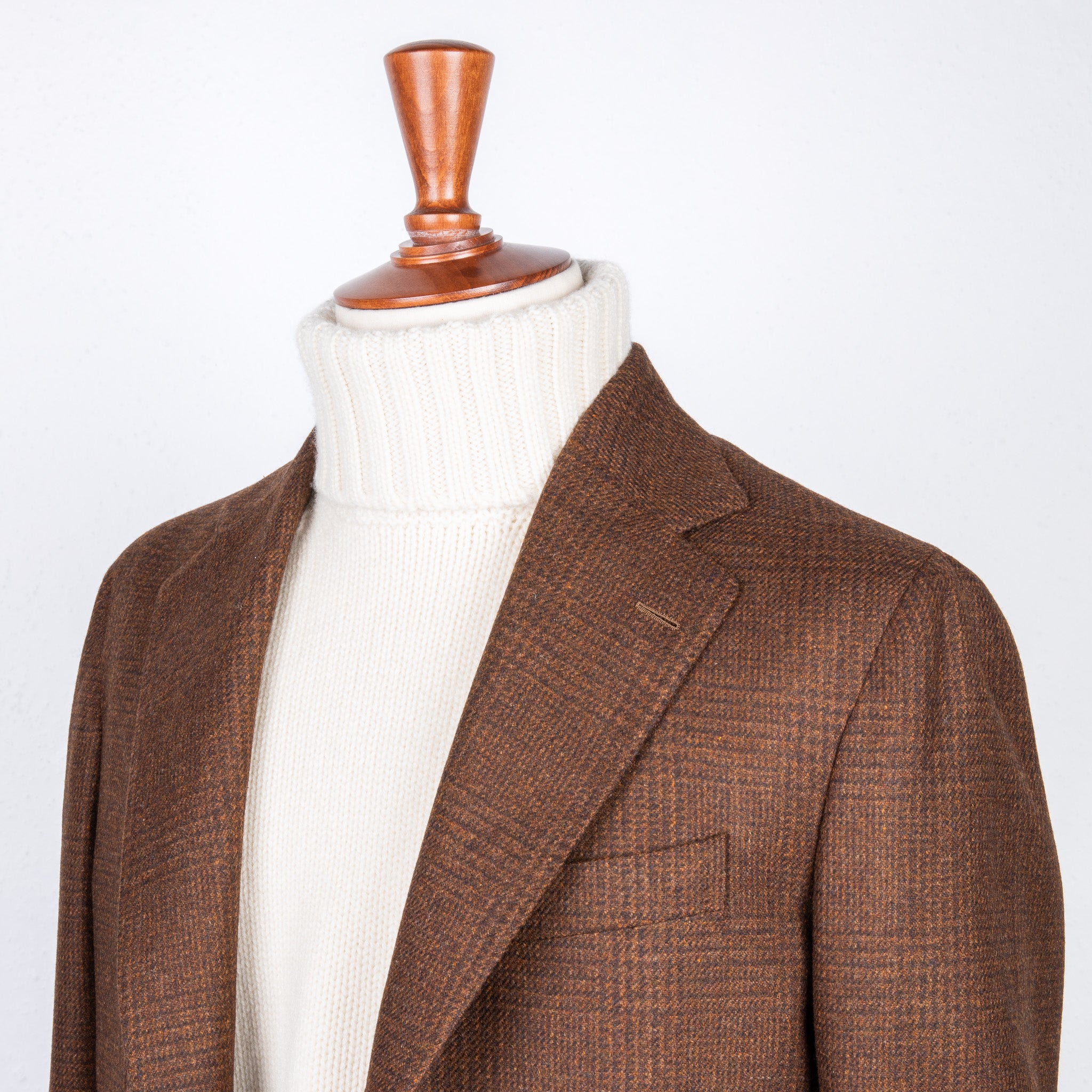 De Petrillo Benny Wool Flannel Prince Of Wales Marrone