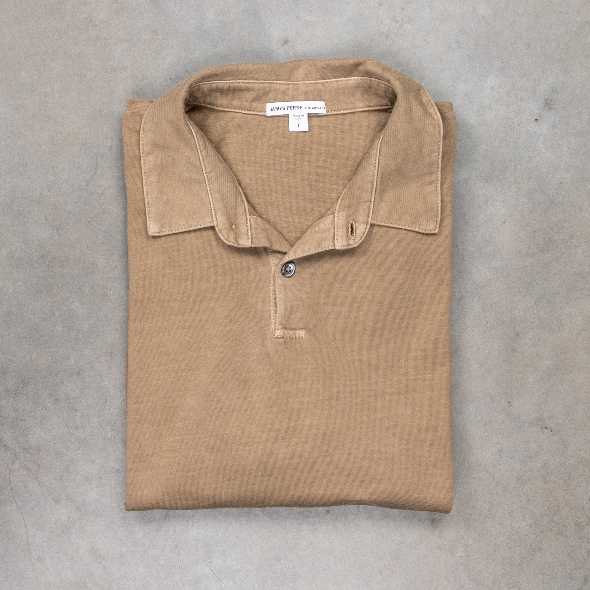 James Perse Revised Polo Cashew