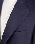 De Petrillo Benny Wool and Cashmere Jersey Jacket Blu Notte