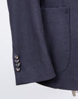 De Petrillo Benny Wool and Cashmere Jersey Jacket Blu Notte