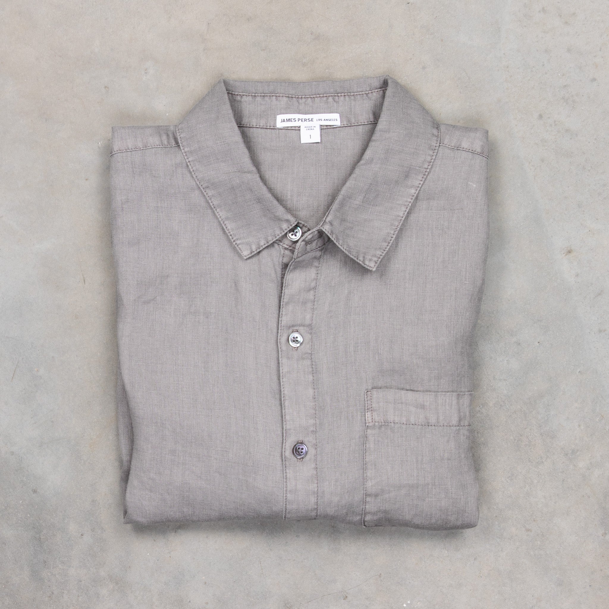 James Perse Classic Linen shirt Silver Grey
