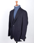 De Petrillo Benny Wool and Cashmere Jersey Jacket Blu Notte