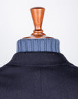 De Petrillo Benny Wool and Cashmere Jersey Jacket Blu Notte