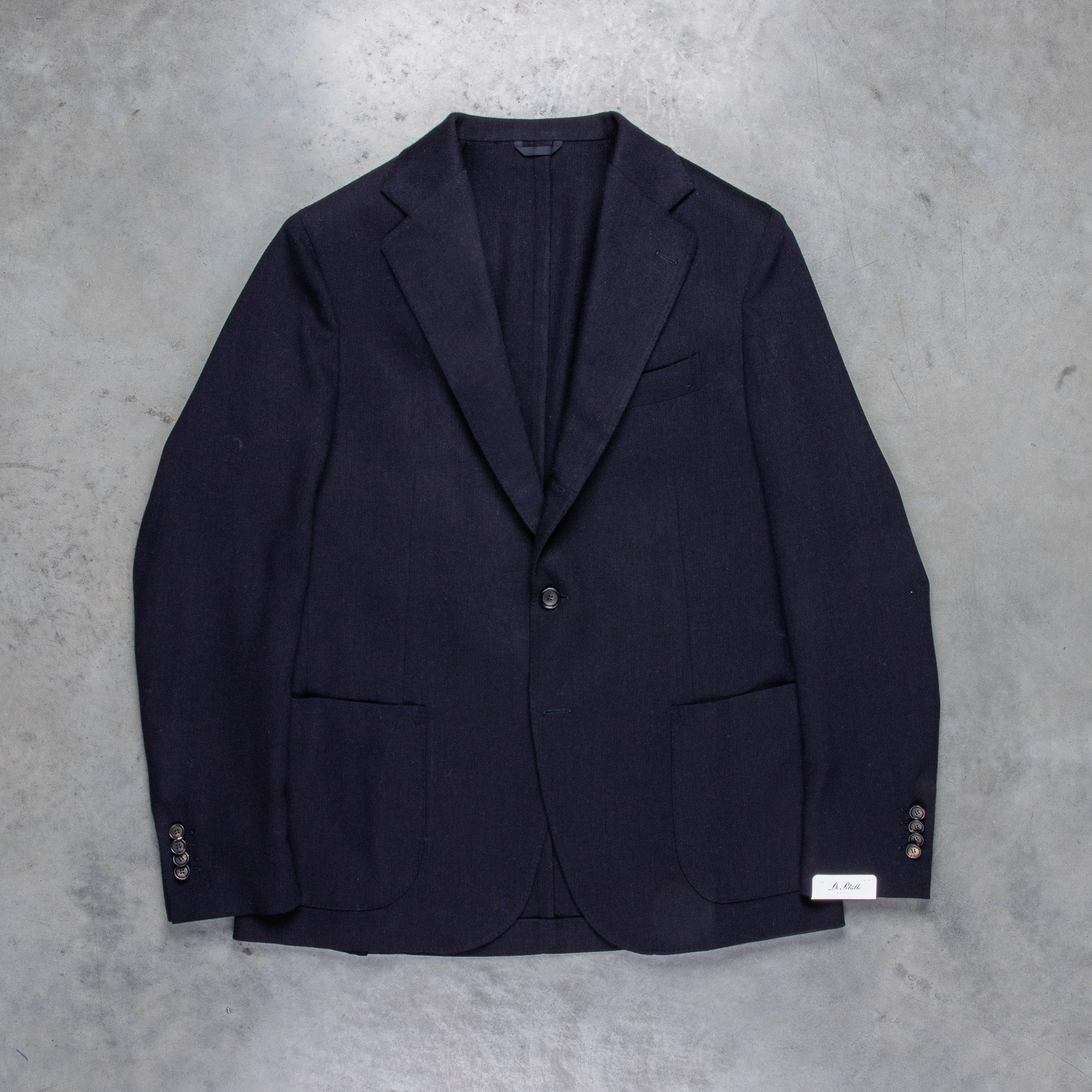 De Petrillo Benny Wool and Cashmere Jersey Jacket Blu Notte