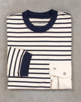 And Wander Stripe Pocket LS tee Off White