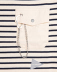 And Wander Stripe Pocket H/S Off White