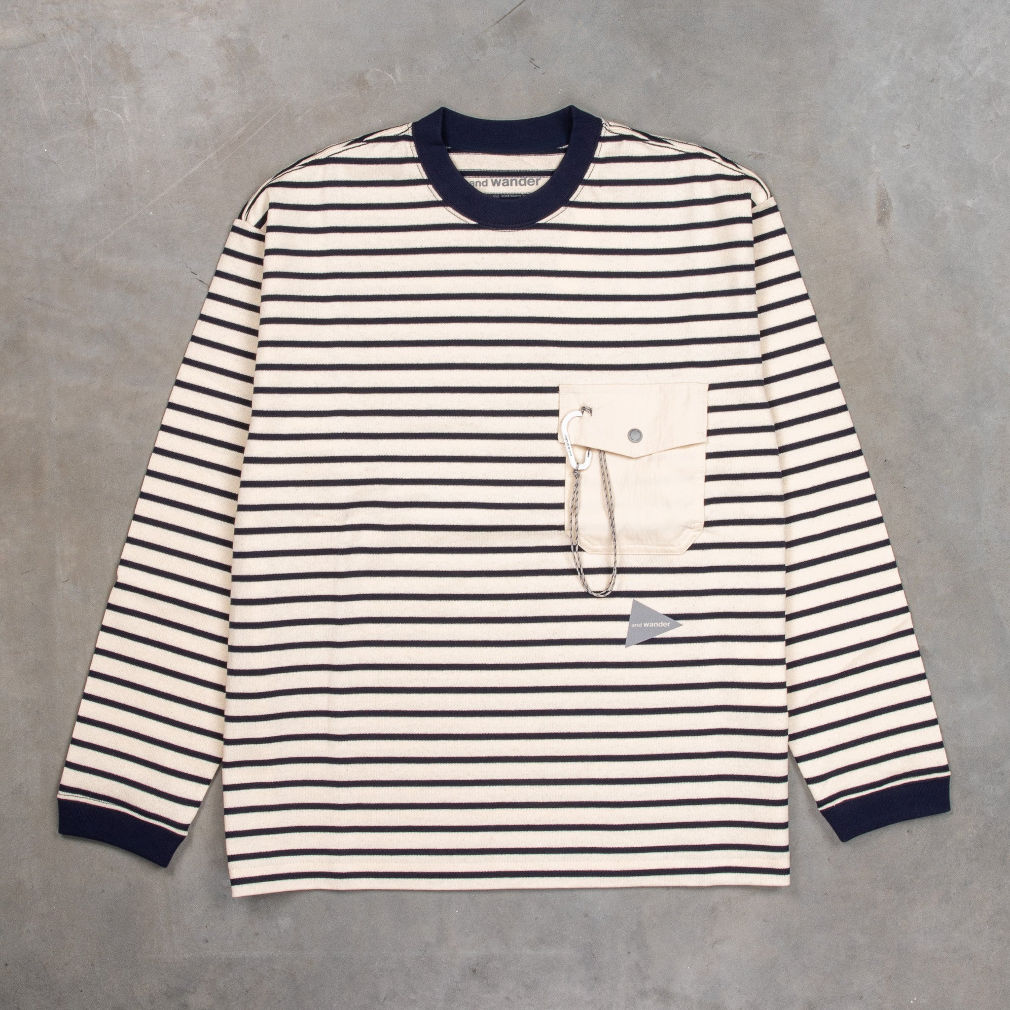 And Wander Stripe Pocket LS tee Off White – Frans Boone Store