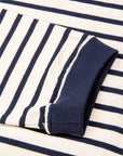 And Wander Stripe Pocket LS tee Off White