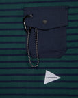 And Wander Stripe Pocket H/S Tee Green