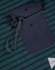 And Wander Stripe Pocket LS Tee Green
