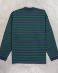 And Wander Stripe Pocket LS Tee Green